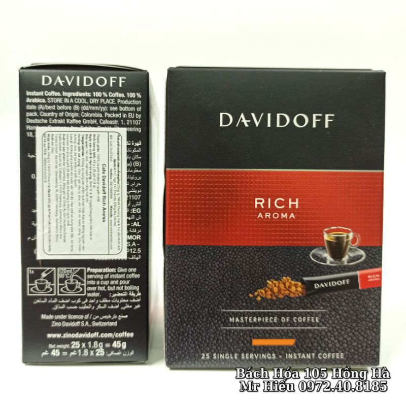 [T7/2023] Cafe Davidoff Rich Aroma hộp 25 gói 1,8gram