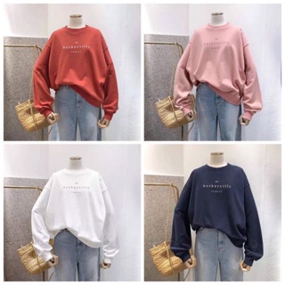 Áo sweater vải da cá dày dặn Family