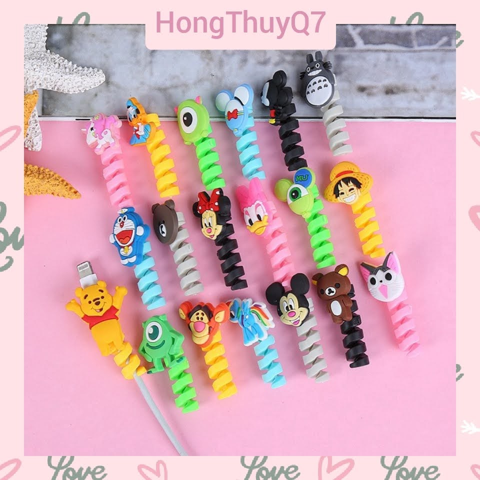 Bảo Vệ Cáp Sạc/Tai Nghe Siêu Xinh Nhiều Hình Thú Nút Lò Xo cho iPhone, Samsung - HongThuyQ7
