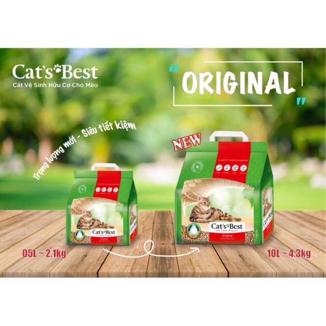 Cát vệ sinh mèo Cat's Best Original làm từ gỗ tự nhiên 5L