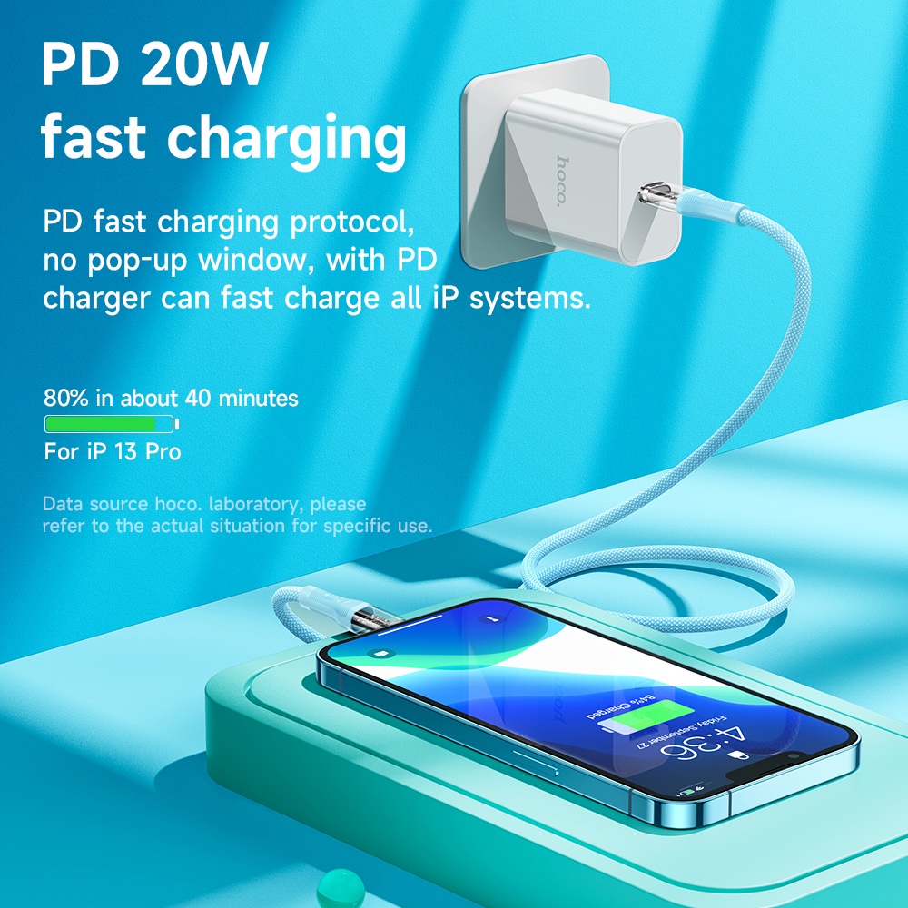 Dây Cáp Sạc Nhanh HOCO U111 20W PD USB C 14 13 pro Max 11 12 pro