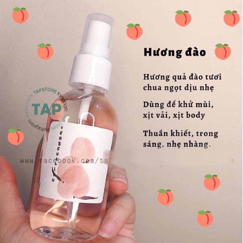 XỊT PHÒNG CHĂN GA GỐI XỊT BODY VERBENA LINN MÙI TƯƠI MÁT DỄ CHỊU HƯƠNG VẢI HƯƠNG ĐÀO