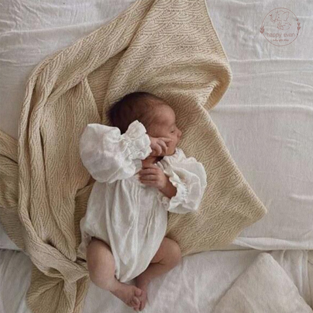 🅷.🄴🅅🄰🄽 [Form to] Bodysuit cao cấp cho bé gái, chất vải 70% cotton, 30% lanh (linen) dày rũ mềm mát thoáng khí.