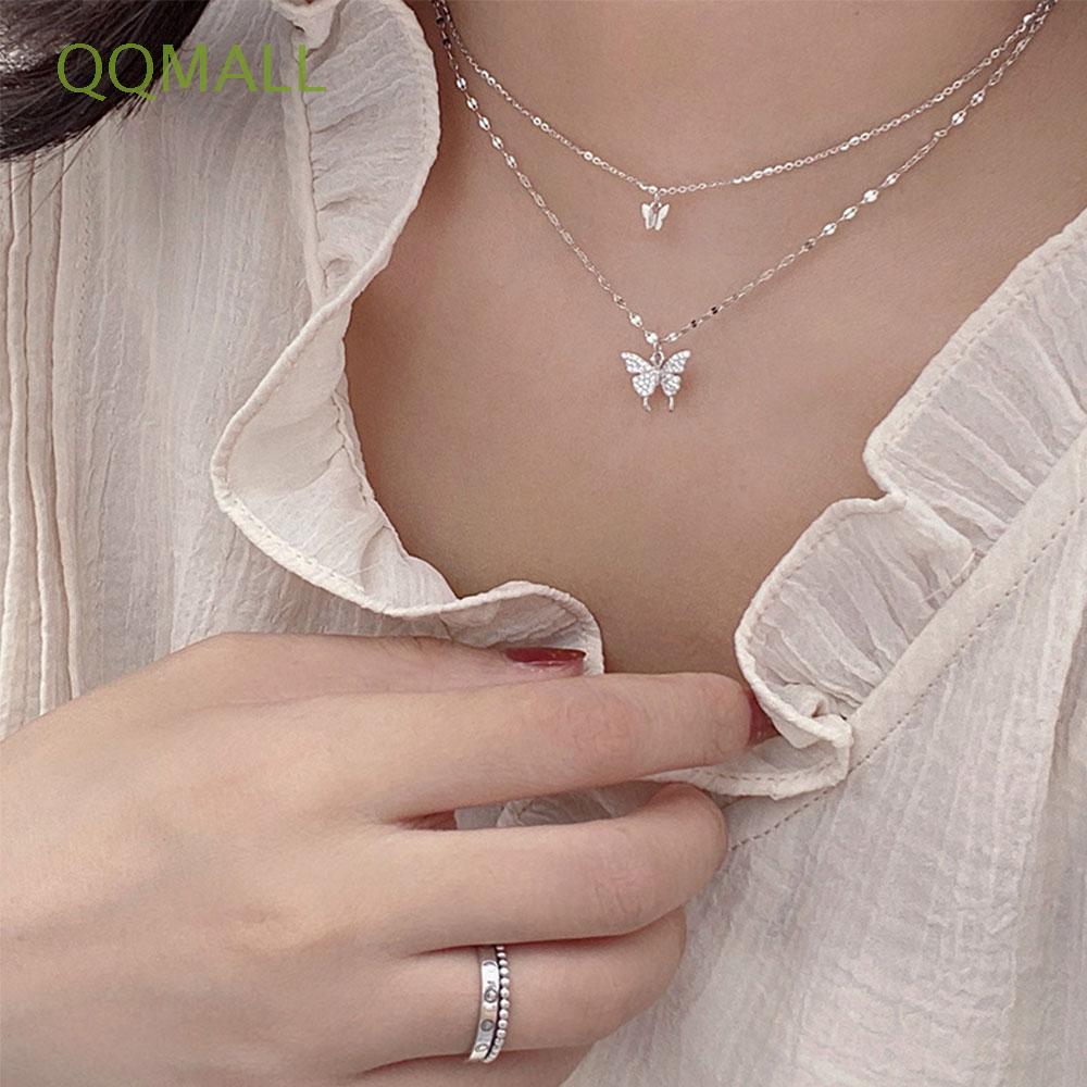 Dây chuyền hai lớp mặt hình bướm thời trang cho nữ