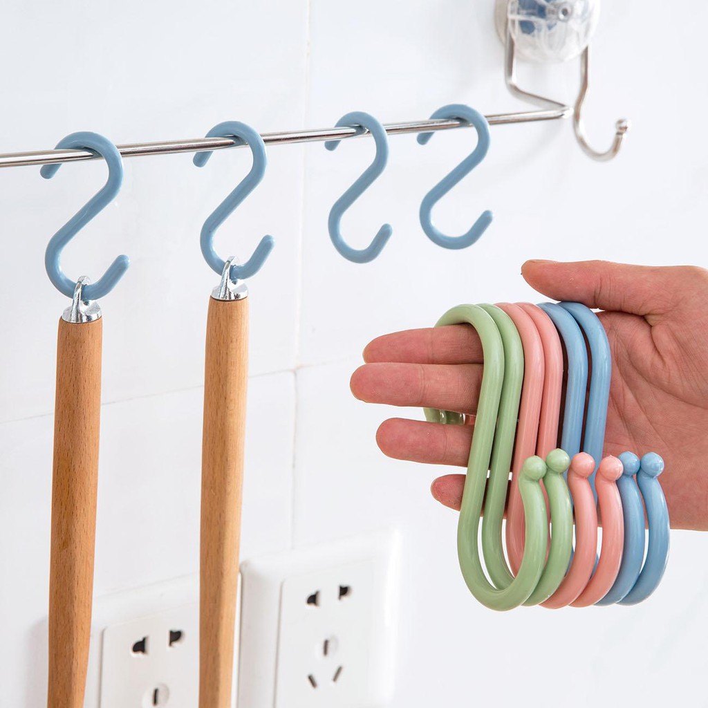 MÓC CHỮ S NHỰA CAO CẤP TREO QUẦN ÁO, ĐỒ ĐẠC ĐA NĂNG SIZE NHỎ 2194 SIÊU THỊ 88