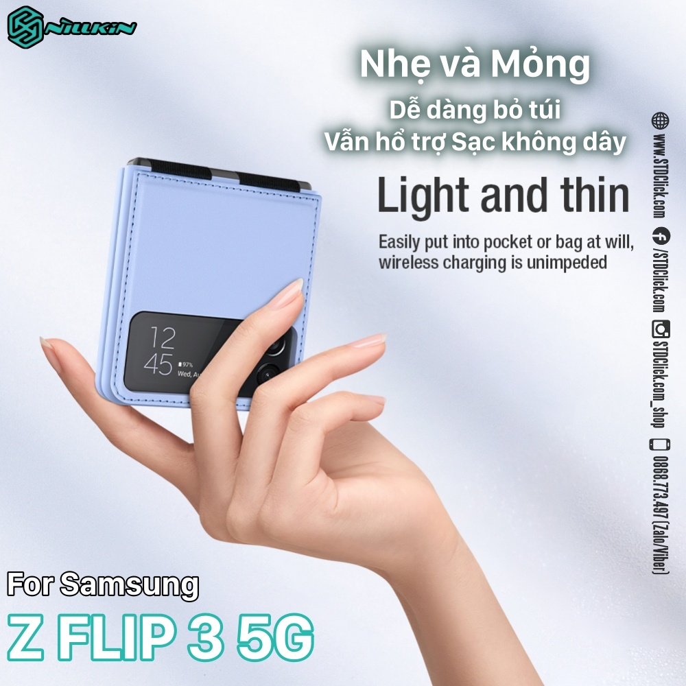 ỐP LƯNG SAMSUNG GALAXY Z FLIP 3 5G NILLKIN QIN CHÍNH HÃNG