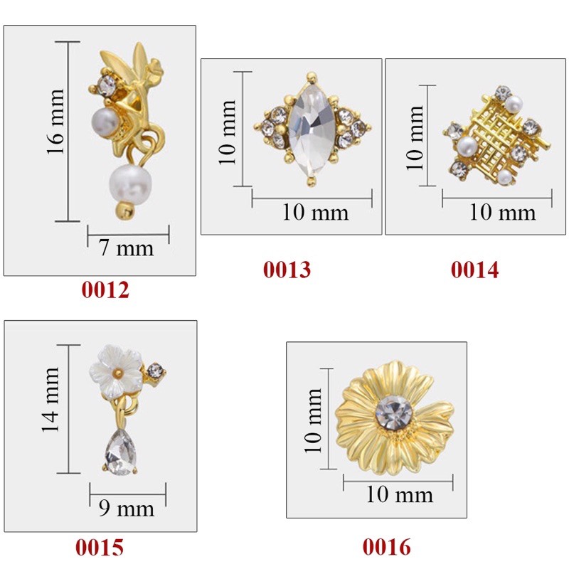 Charm đá đính móng-phụ kiện charm nail