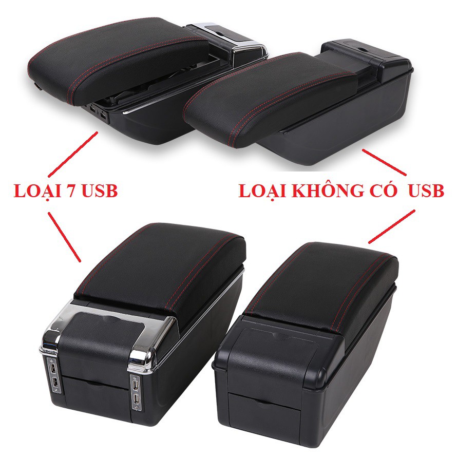 Hộp tỳ tay ô tô dành cho xe Toyota Yaris và Vios, tích hợp cổng USB đời xe 2014-2019- 1 Lỗ BẢO HÀNH 12 THÁNG