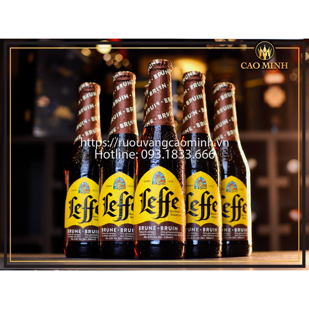 Bia Leffe Nâu ( Leffe Brune ) 6,5% thùng 24 chai 330ml nhập khẩu Bỉ