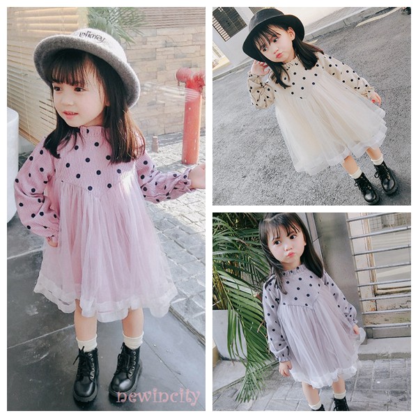 ✿ Korean Girls Dress Autumn Kids Long Sleeve Dress