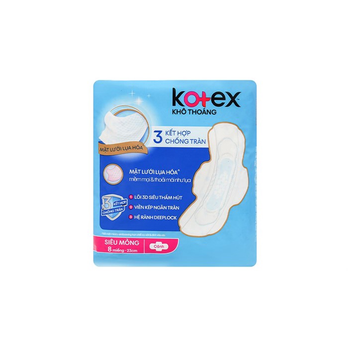 Combo 8 gói băng vệ sinh kotex siêu mỏng cánh