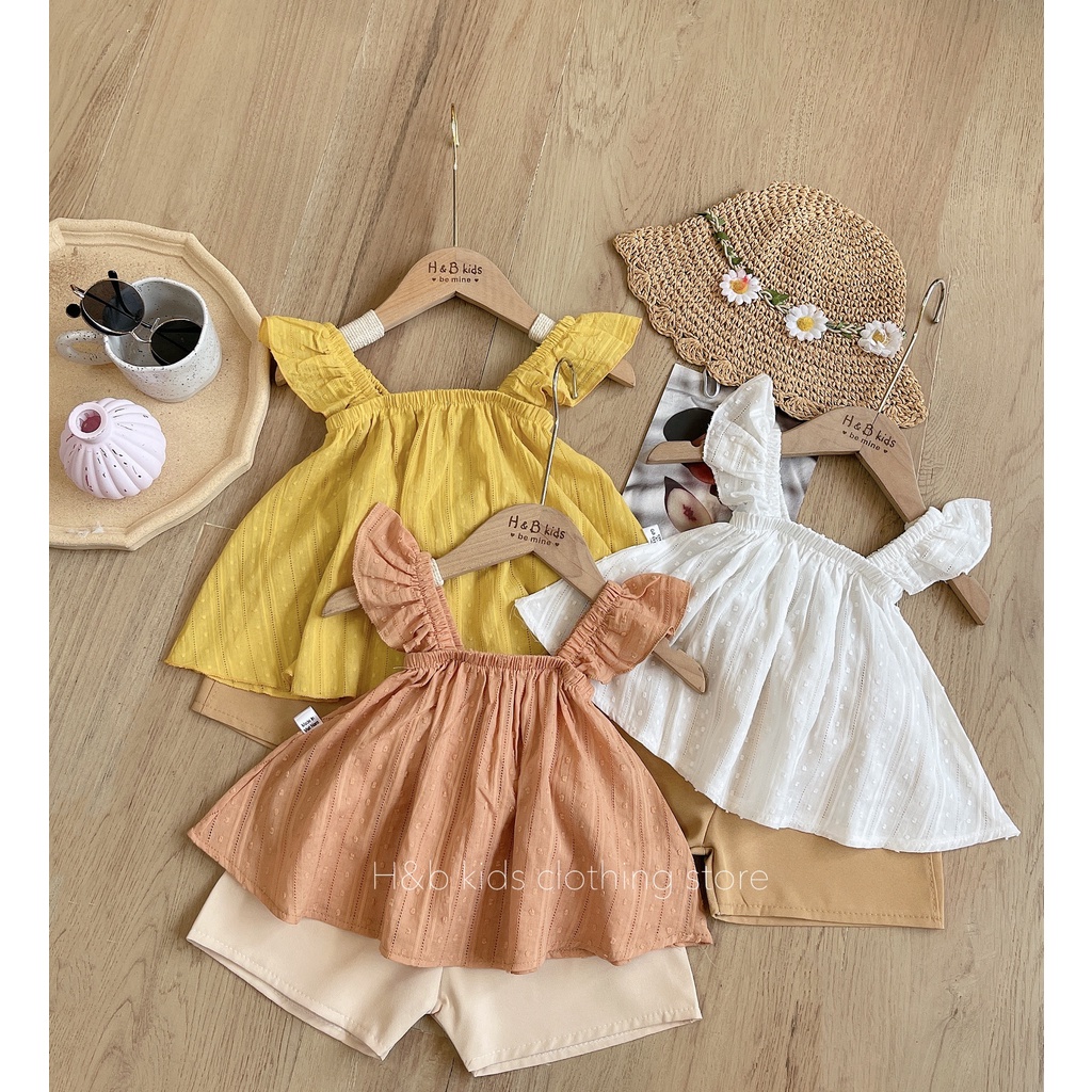 Bộ Đồ Cho Bé Gái Vải Đũi Thô Mềm Mát, Đồ Bộ Cho Bé Gái Quần Áo Cánh Tiên Điệu Đà - AN.KID