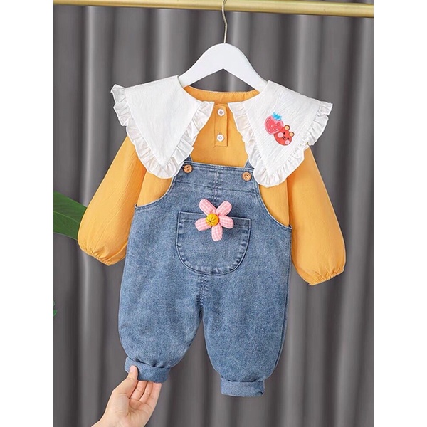 Sale!! Sét yếm bò kèm áo rời cho bé (8-18kg)