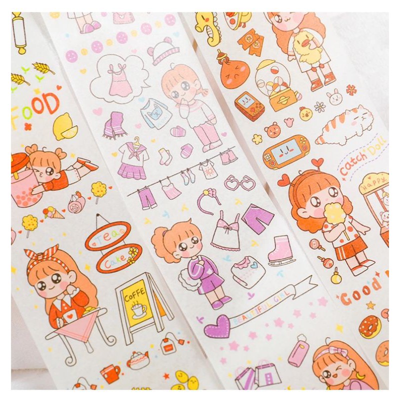 [WS001] Miếng Dán Washi Sticker Hoạ Tiết Dễ Thương Ins Giasico