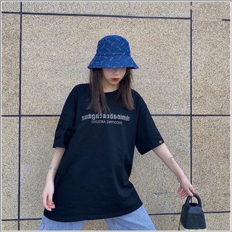 Áo thun phông logo tay nam nữ PINK tay lỡ form rộng BÀN CỜ Unisex