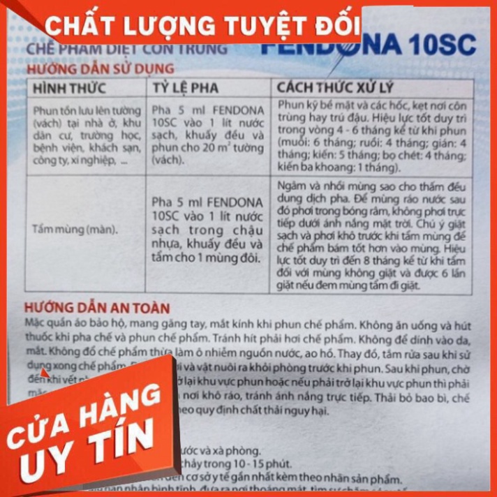 Thuốc trừ kiến, muỗi, gián, côn trùng Fendona 10SC  - Hợp Trí - Nhà thuốc An Khang