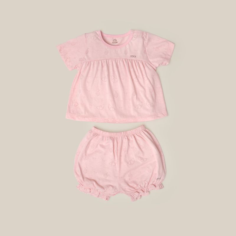 Bộ Quần Áo Cộc Cài Vai Họa Tiết Dưa Hấu Nous - Cho Bé Gái - Chất Liệu Nu Air (Size Từ 9-12 Tháng Đến 2- 3 Tuổi)