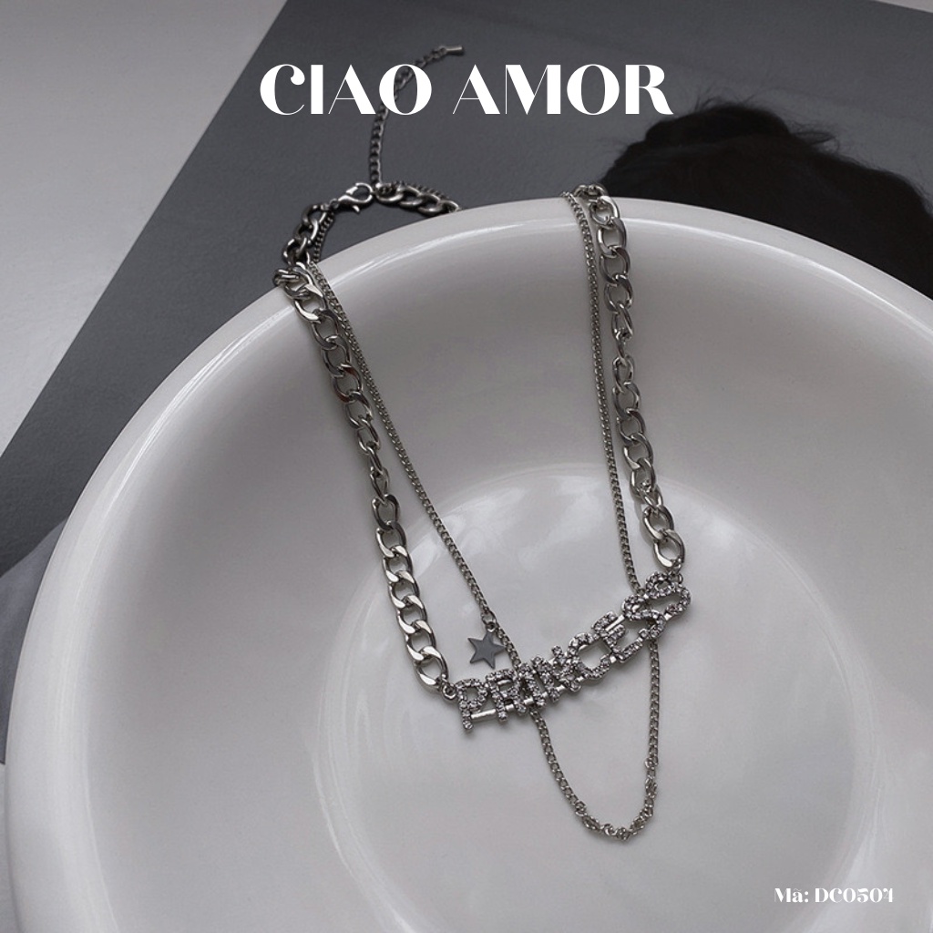 Dây chuyền, Vòng cổ Choker nữ princess xích mặc vest Trang sức Ciao Amor - DC0504