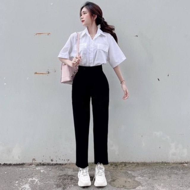 Quần baggy cạp cao siêu tôn dáng
