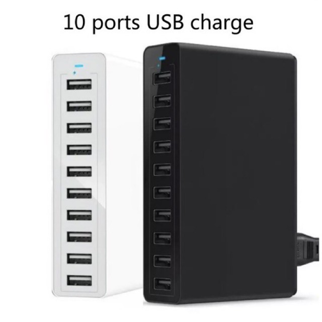 Ổ cắm USB 50W Sạc Nhanh Thông Minh 10 Cổng USB