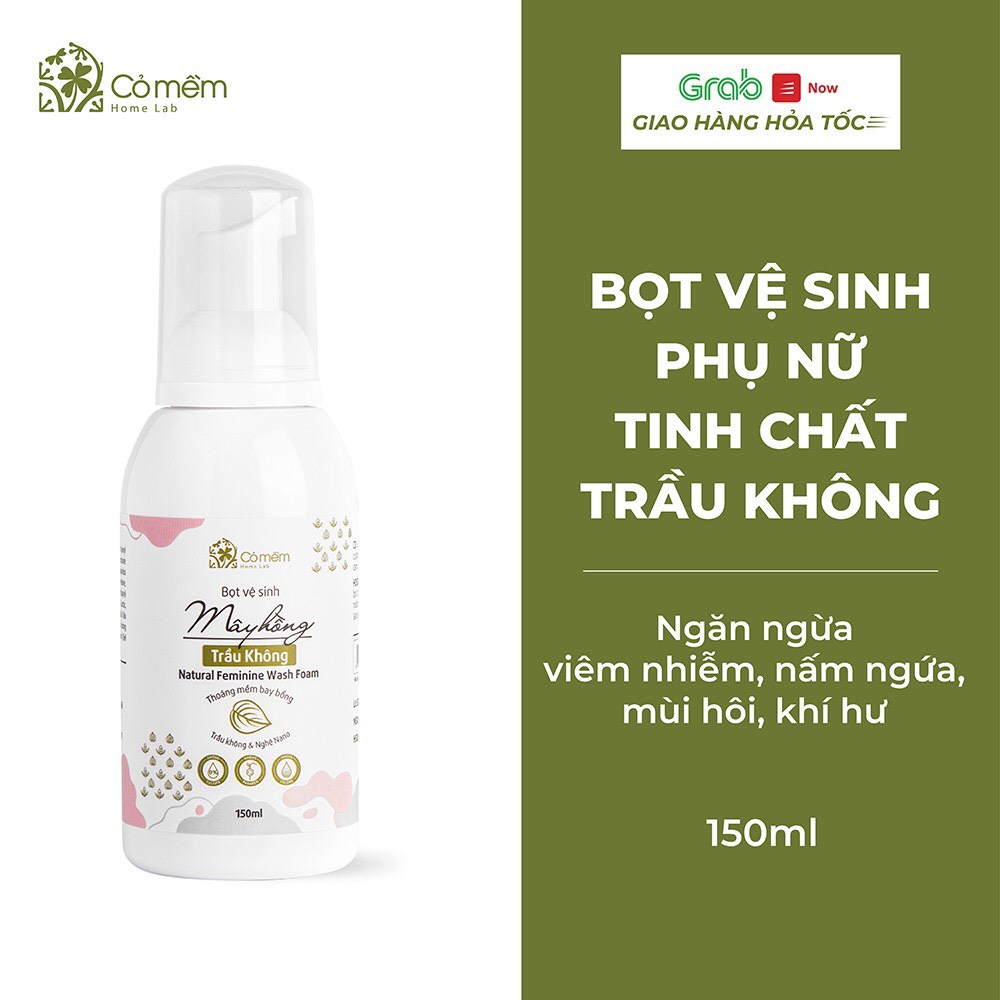 Bọt Vệ Sinh Phụ Nữ Mây Hồng Tinh Chất Trầu Không, Mây Hồng Tinh Chất Lô Hội Dưỡng Ẩm Cỏ Mềm 150ml Cỏ Mềm 150ml