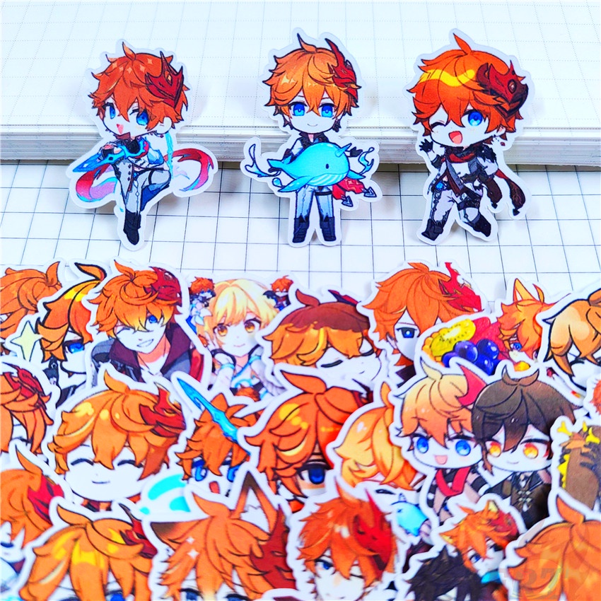 ★★★ Tác động của Genshin. Sticker Dán Trang Trí Nhật Ký Mini Tartaglia Q-1 ★★★ 60 Miếng Dán Trang Trí Album Thời Trang (Size: 2~3cm)