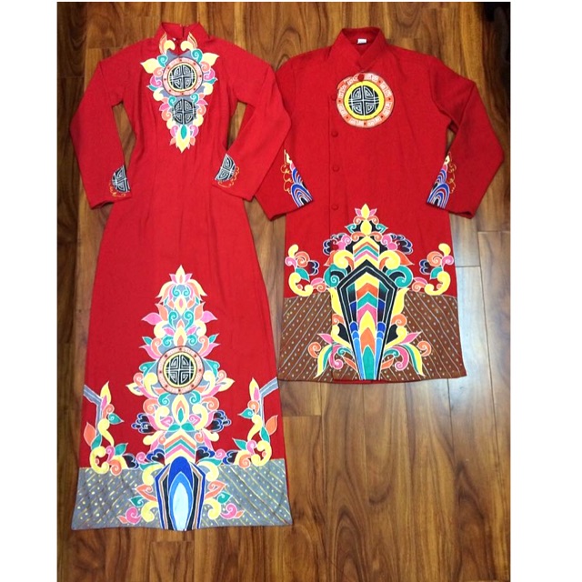 Cặp đôi áo dài phun sơn đẳng cấp trong làng giải trí