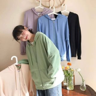 ÁO HOODIE ZIP TRƠN BASIC Unisex