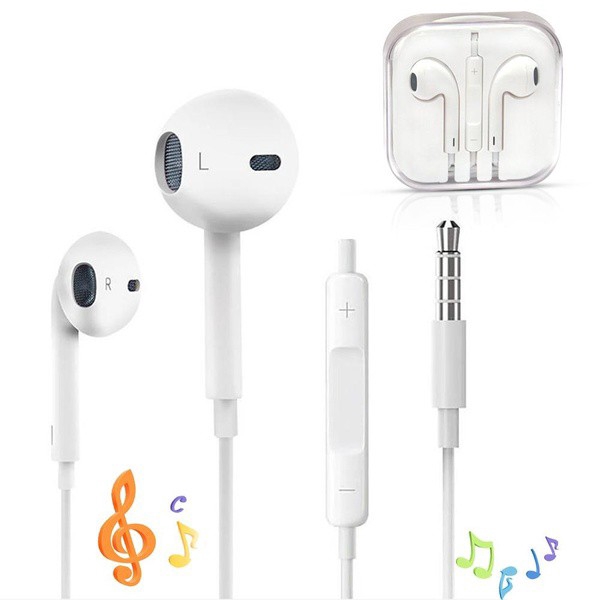 Tai nghe EarPods jack 3.5mm giảm tiếng ồn rảnh tay đa năng có điều khiển từ xa kèm mic cho Apple iPhone