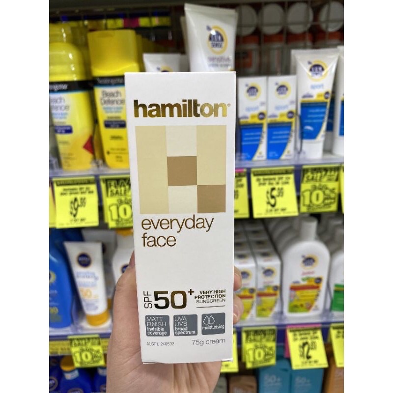 Kem Chống Nắng Úc Hamilton SPF 50+ Everyday Face Cream 75g