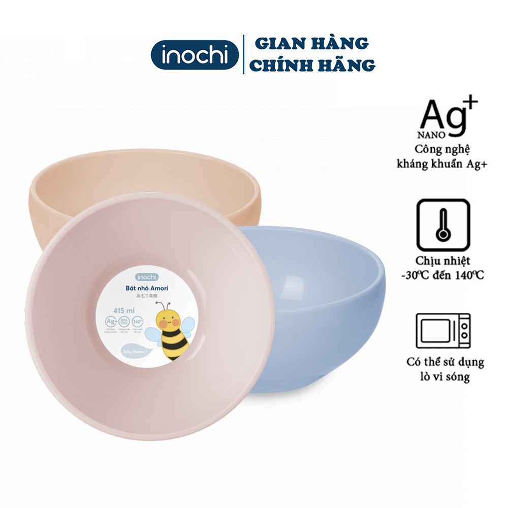 [Tặng Quà]Bát nhựa Inochi Amori ăn dặm cho bé ăn cơm chịu nhiệt chịu nhiệt 415ml BAN415 (1 chiếc)