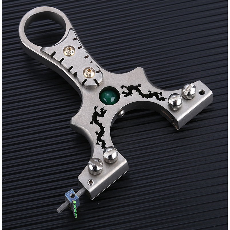 Ná Cao Su Rồng Đuổi Ngọc  - Ná Thun Hợp Kim Nguyên Chất Inox 304 Chạc 8 (Tặng kèm 2 dây ná 1mm ) [N18 + 2DN1]