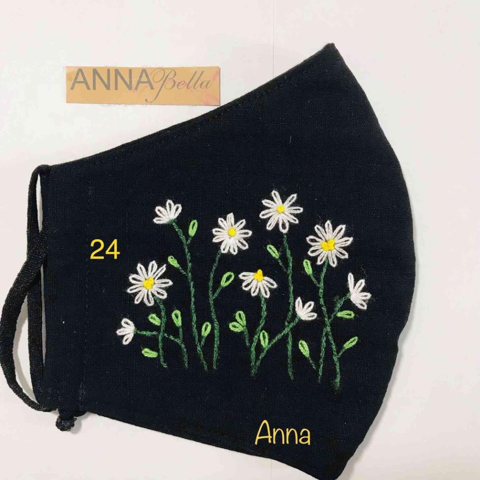 [FREESHIP] Khẩu trang thêu tay vải linen chống bụi AN55 | BigBuy360 - bigbuy360.vn