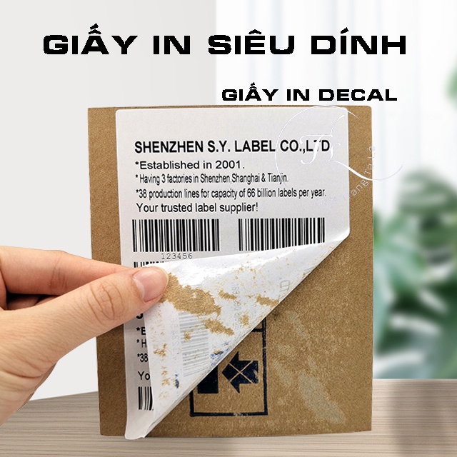 Giấy in nhiệt A7 decal 76*130 in đơn sàn TMĐT tệp 500 tờ, có lớp keo tự dính dán lên kiện hàng