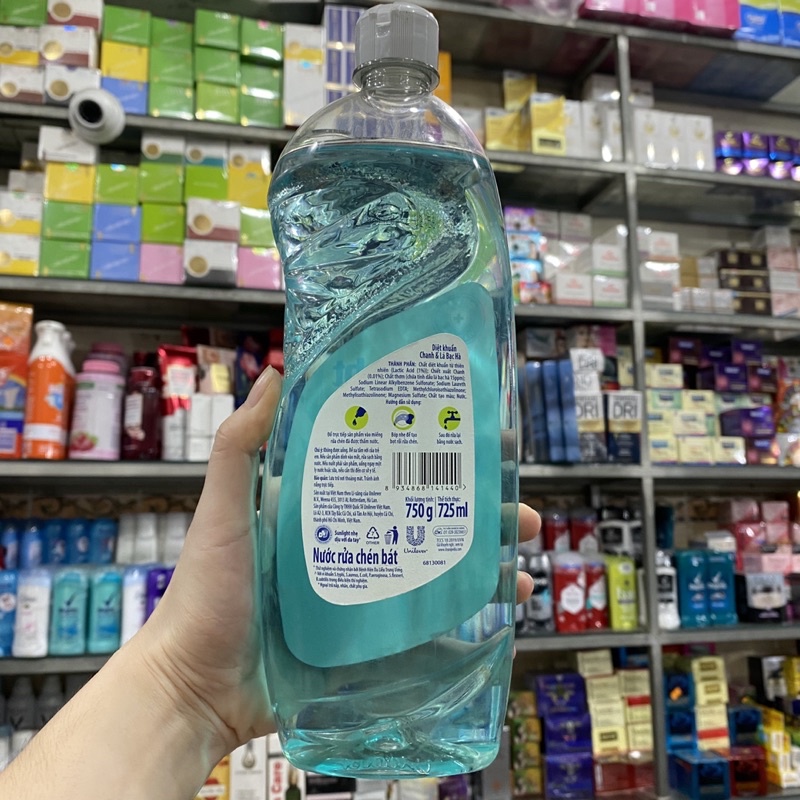 Nước rửa chén Sunlight Extra chanh và lá bạc hà chai 750g