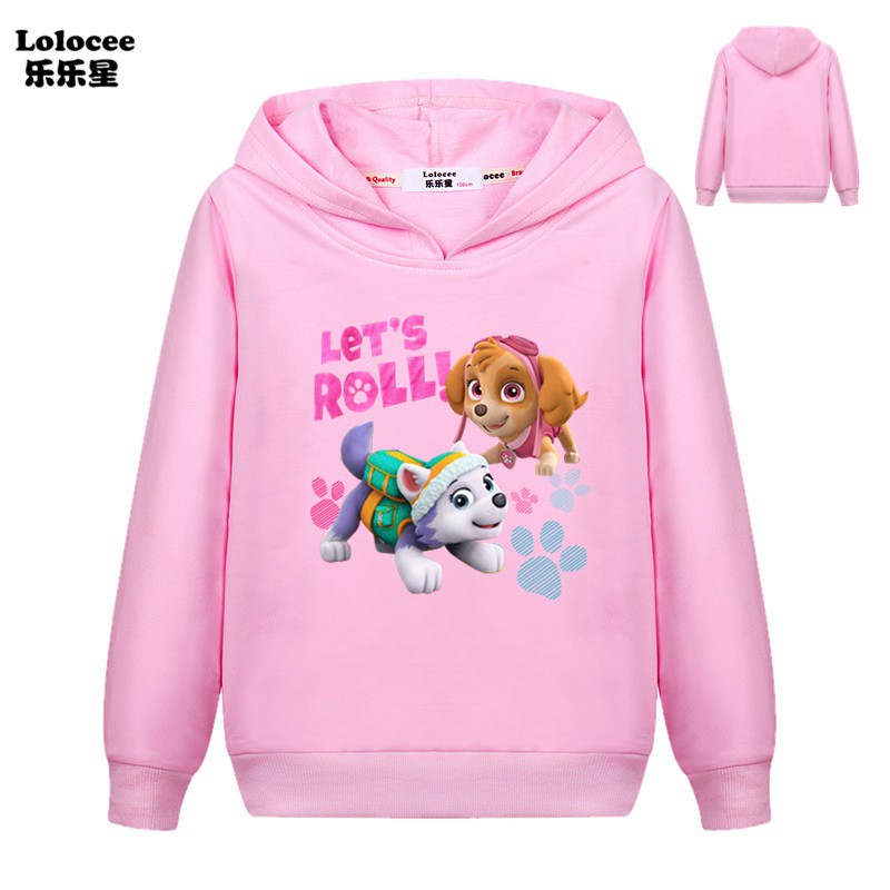 PAW PATROL Áo Hoodie Có Nón Tay Dài In Hình Dễ Thương Cho Bé