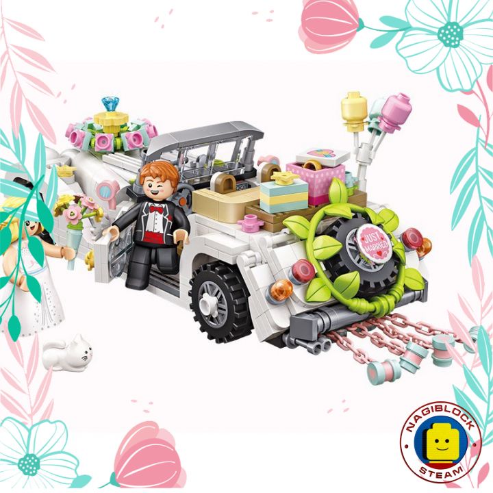 Mô hình lắp ráp  xe ô tô LOVE FOREVER  nanoblock LOZ 1119