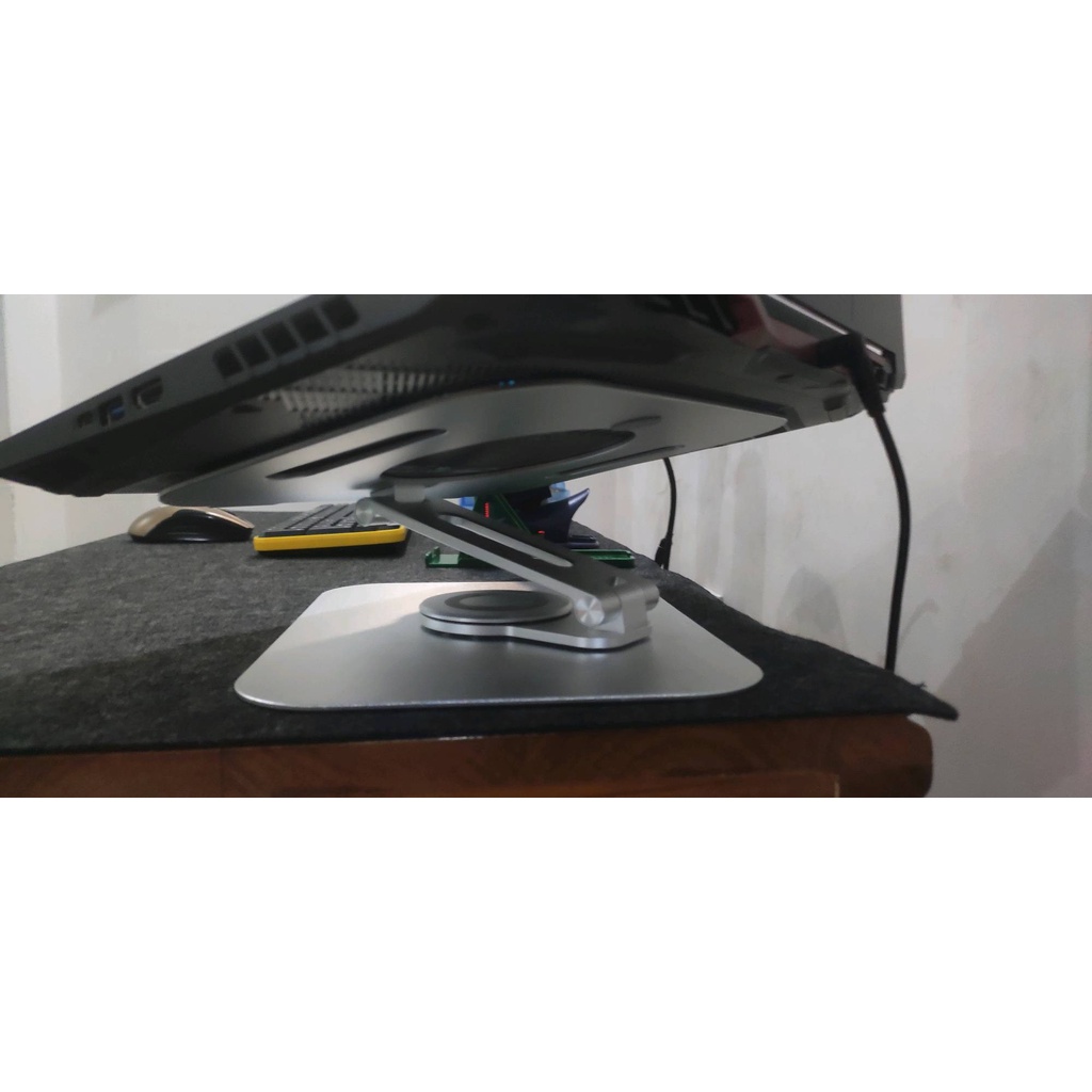 Giá đỡ laptop nhôm DIGIMIX điều chỉnh độ cao L05 chân xoay 360 độ chắc chắn cho máy 11-17 inch.