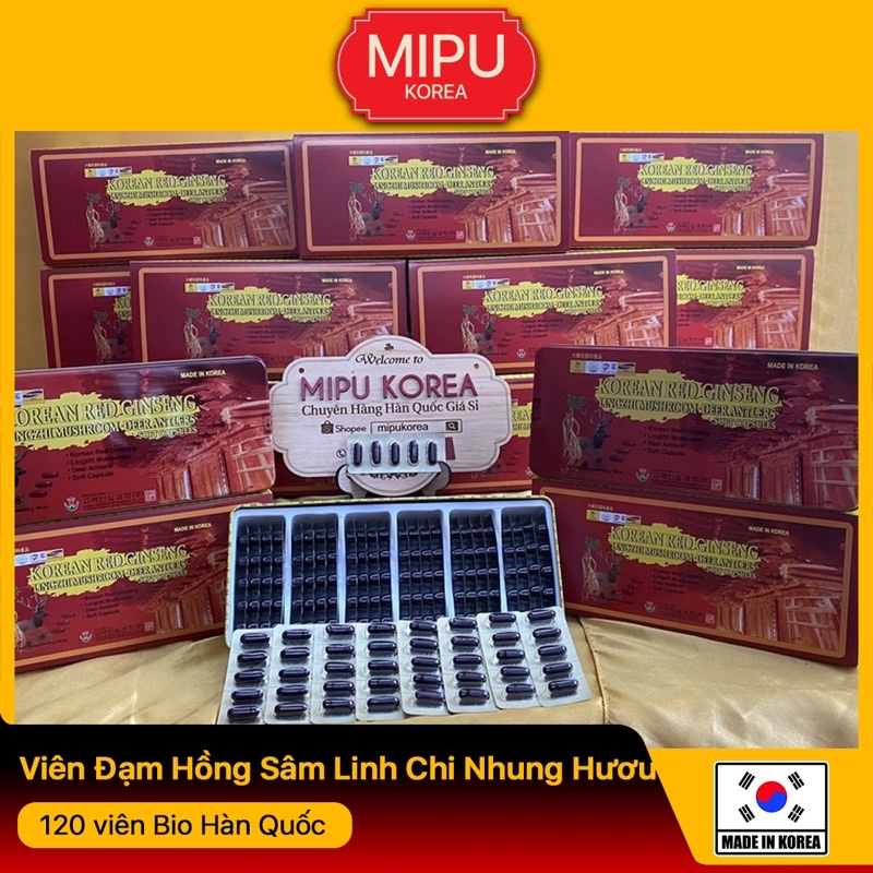 Viên Đạm Hồng Sâm Linh Chi Nhung Hươu 120 viên Bio Hàn Quốc