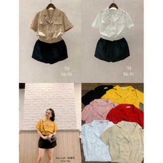 Áo cổ vest croptop hottrend