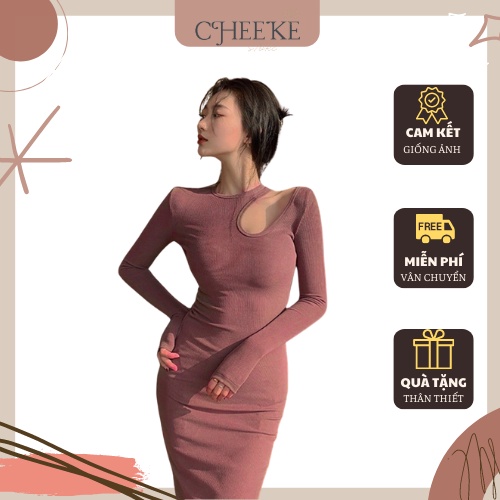 [ Có Video + Ảnh Thật ] Váy Body Khoét 1 Bên Vai CheekeHouse
