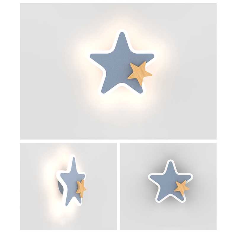 Đèn LED Gắn Tường Hình Tên Lửa/Ngôi Sao/Mặt Trăng Bằng Acrylic Dễ Thương Sáng Tạo Trang Trí Phòng Bé/Nhà Cửa