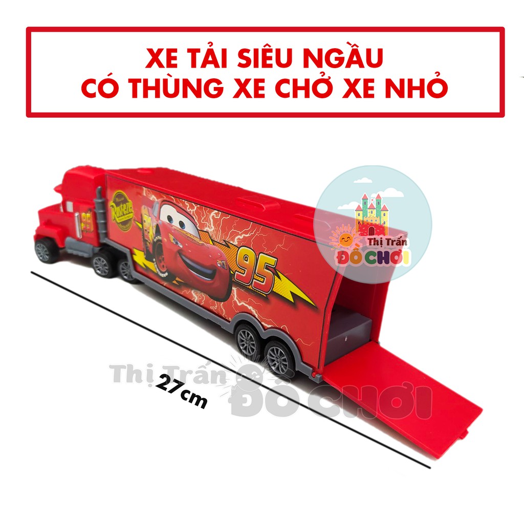 Đồ chơi xe cho bé gồm: 1 xe tải và 6 xe hơi chạy trớn - Thị trấn đồ chơi