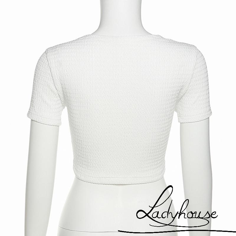 Áo Thun Tay Ngắn Cổ Vuông Thời Trang Xuân Hè Sành Điệu Cho Nữ