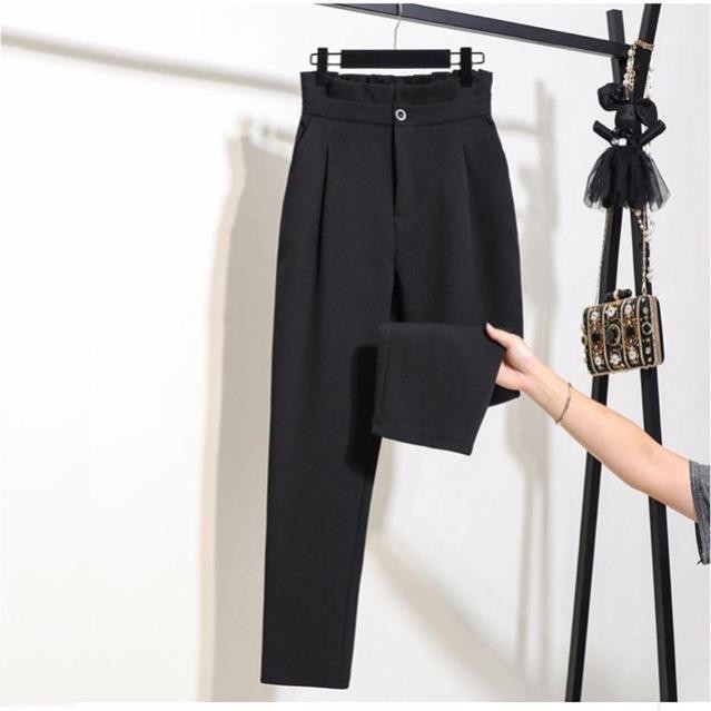 Quần baggy nữ trơn cạp bèo