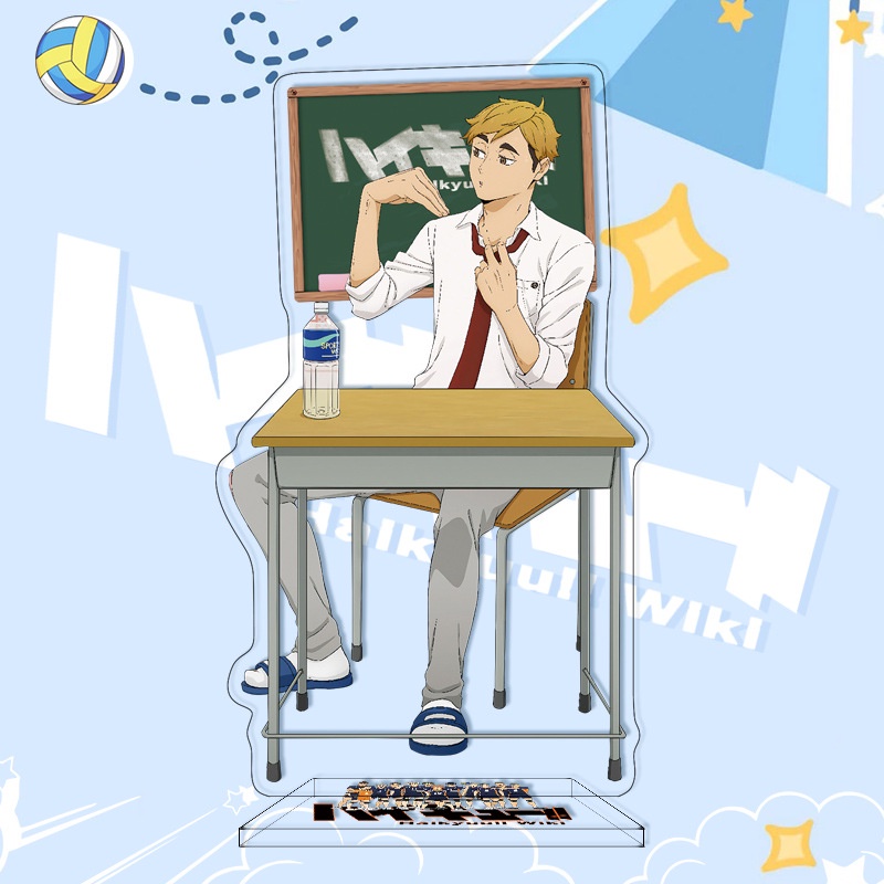 ( BÀN HỌC ) Mô hình mica standee Haikyuu!! Vua bóng chuyền anime chibi trang trí trưng bày góc làm việc