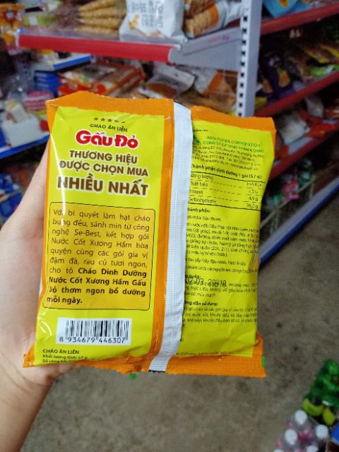 (5gói) Cháo ăn liền Gấu Đỏ gói 57g