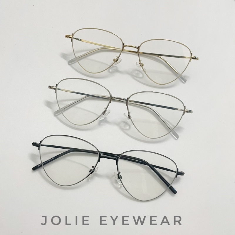 Gọng kính mắt mèo ⚡viền siêu mảnh⚡️kim loại chắc chắn 5188 chống ánh sáng xanh, UV400 Jolie eyewear