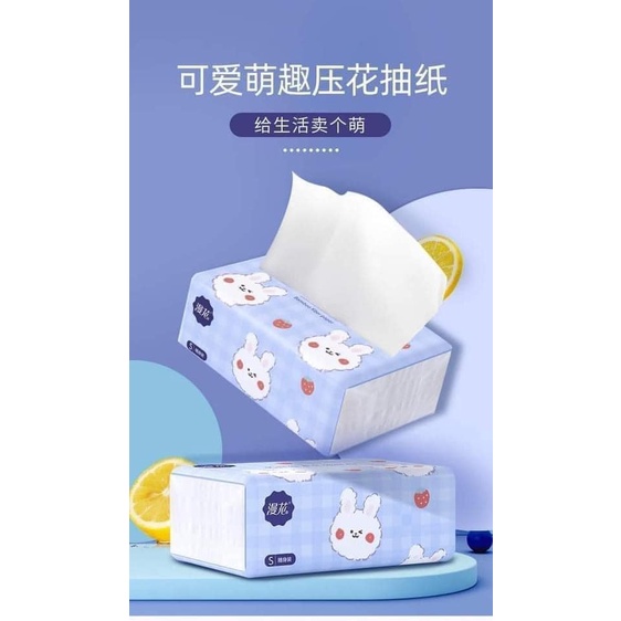 Giấy Ăn Thỏ Trắng Siêu Dai Siêu Mịn Thùng 40 Gói Giấy Ăn Rút Hình Thỏ