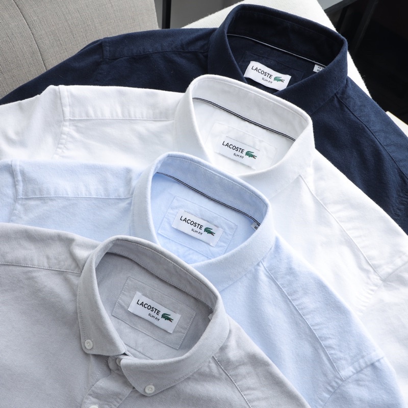 Áo sơ mi trơn ngắn tay nam công sở vải oxford 100% cotton LCST0001